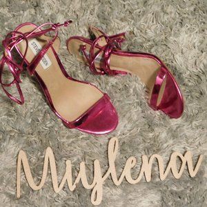 HOT PINK WRAP AROUND HEELS